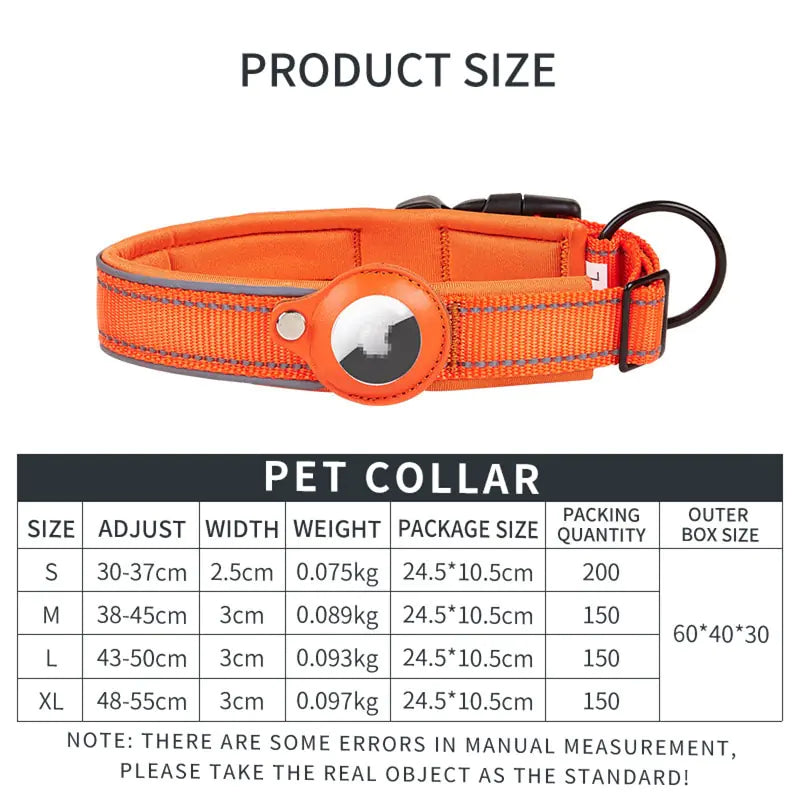 Dog Collar with Tracking Device Pocket