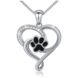 Collier Coeur Empreintes De Chien