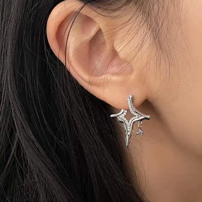 Pendientes de strass de asterismo