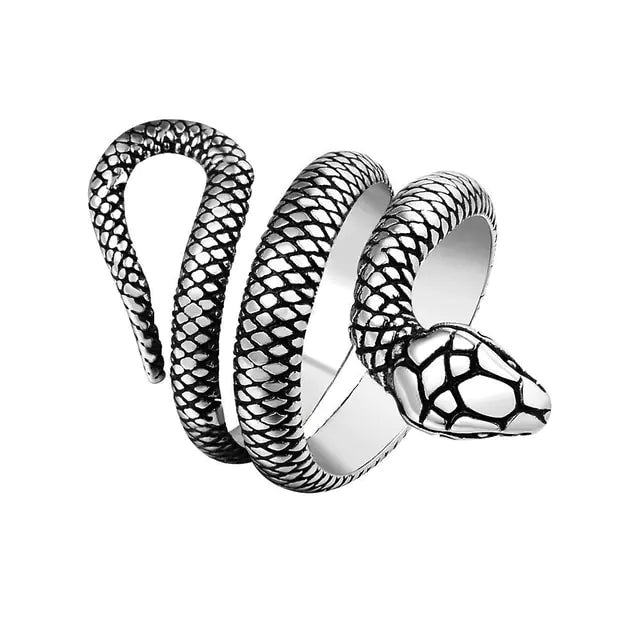 Anillo Ouroboros para hombre de mitología nórdica retro