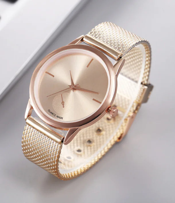 Reloj de moda de oro rosa