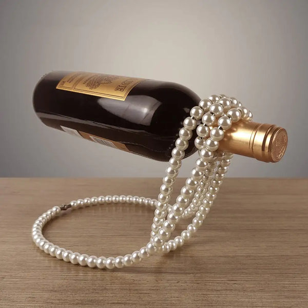 Casier à vin avec collier de perles