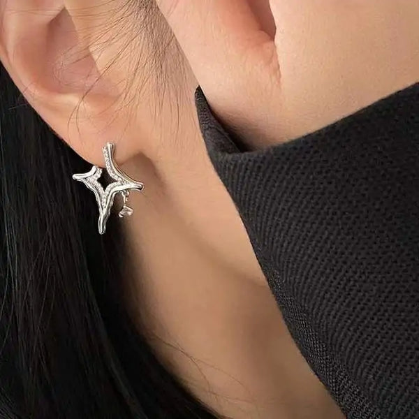 Pendientes de strass de asterismo