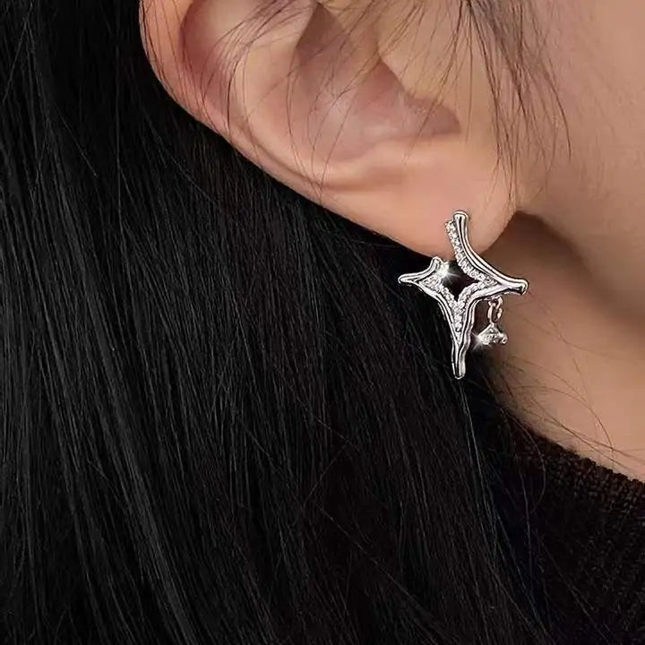 Pendientes de strass de asterismo