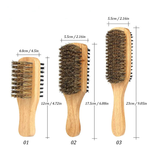 Men Boar Bristle Wooden Beard Brush