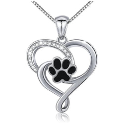 Collier Coeur Empreintes De Chien