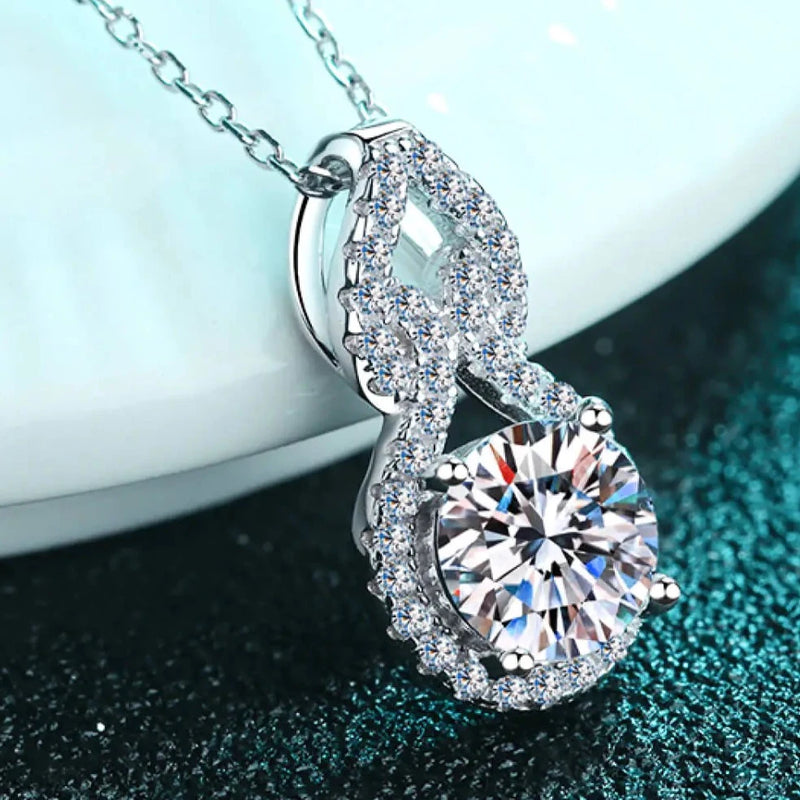 Moissanite Pendant Necklace - 1 Carat