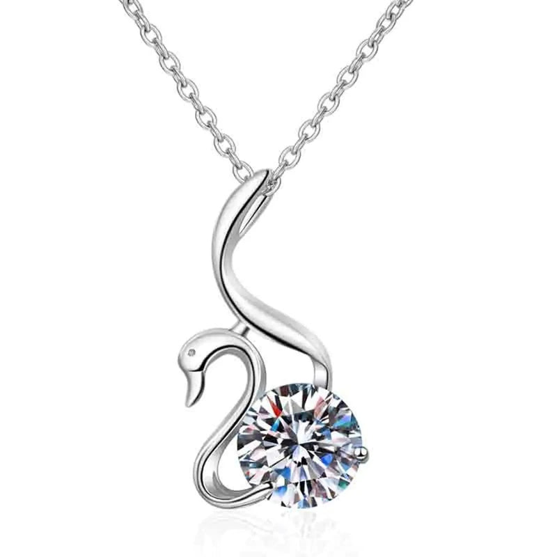 Moissanite Swan Diamond Necklace