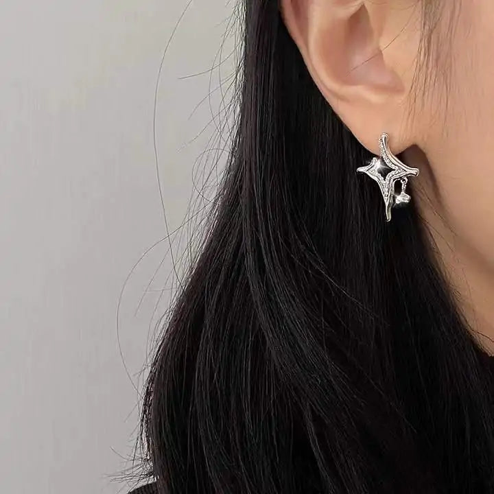 Pendientes de strass de asterismo