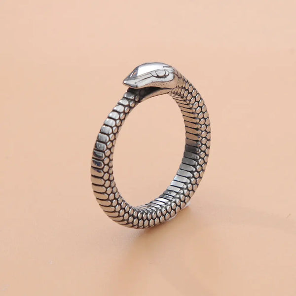 Anillo Ouroboros para hombre de mitología nórdica retro