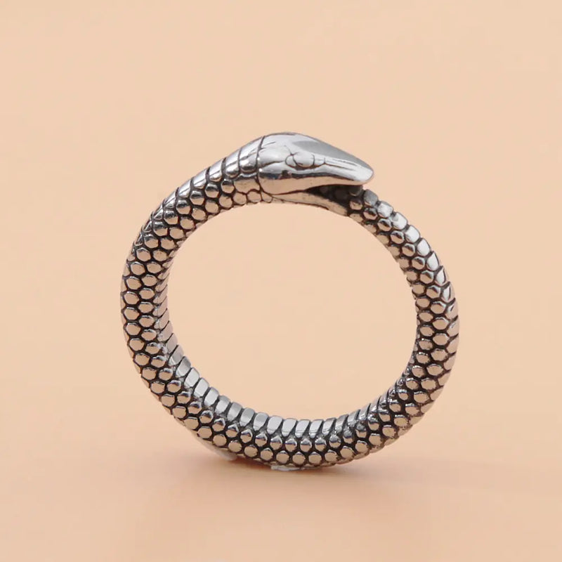 Bague Ouroboros pour hommes de la mythologie nordique rétro