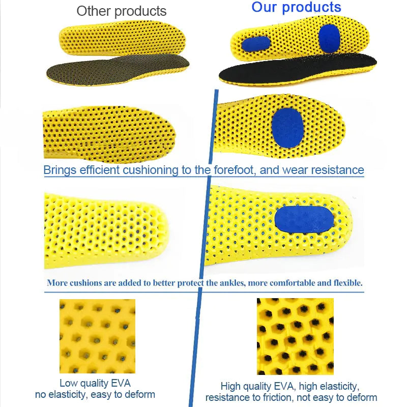 Semelles intérieures en mousse à mémoire de forme pour chaussures