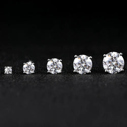 Moissanite Stud Earrings - 925 Silver