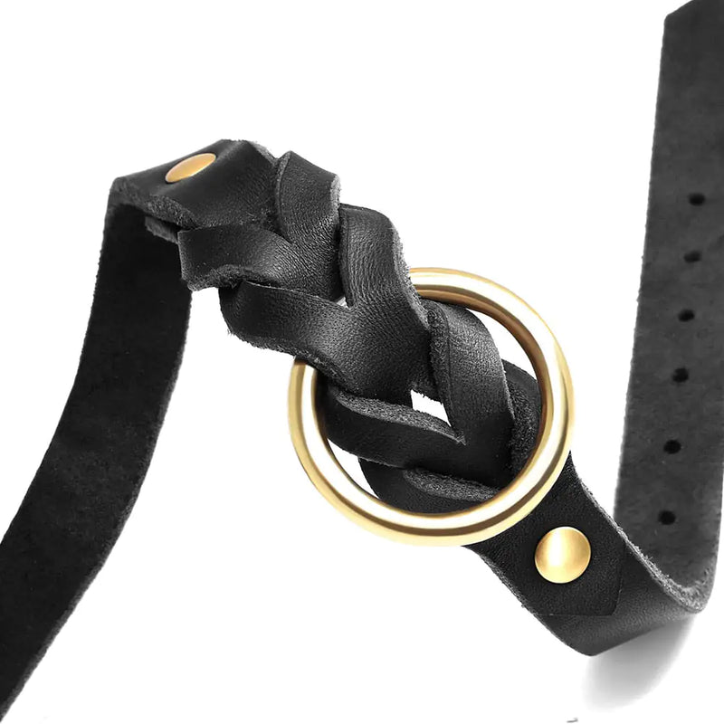 Dog Collar and Leash Set - Genuine Leather