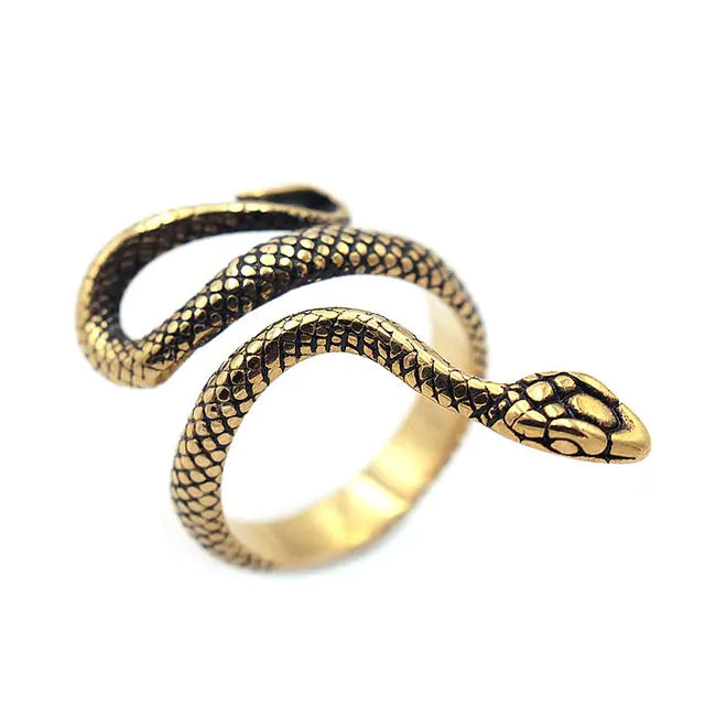 Bague Ouroboros pour hommes de la mythologie nordique rétro