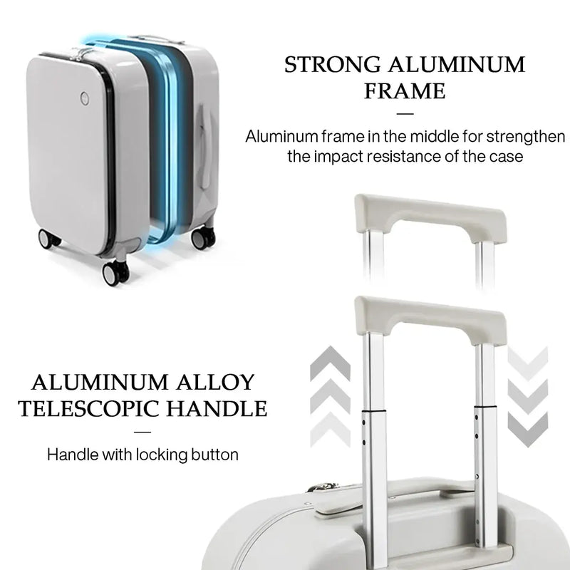 Mixi Patented Design Aluminum Frame Carry On Luggage