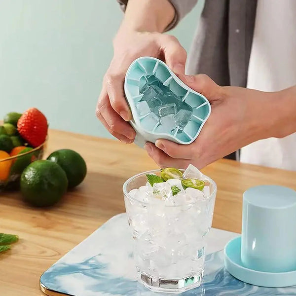 Cubo portátil para fabricar hielo con cilindro de silicona