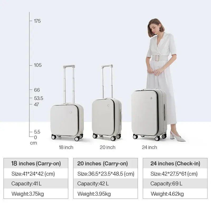 Mixi Patented Design Aluminum Frame Carry On Luggage