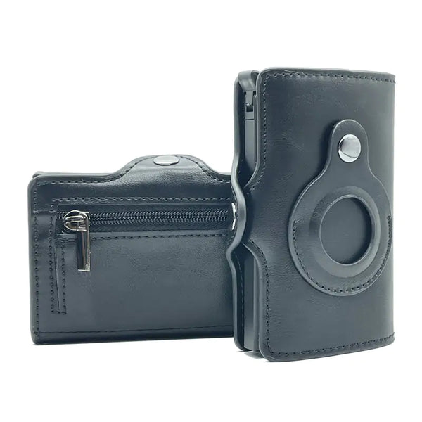 Slim Thin Trifold Men Leather Wallet with Tracking Device Pocket